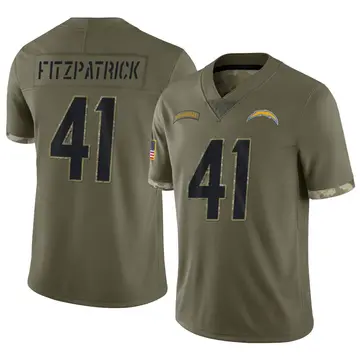 Youth Los Angeles Chargers Dez Fitzpatrick Olive Limited 2022 Salute To Service Jersey By Nike